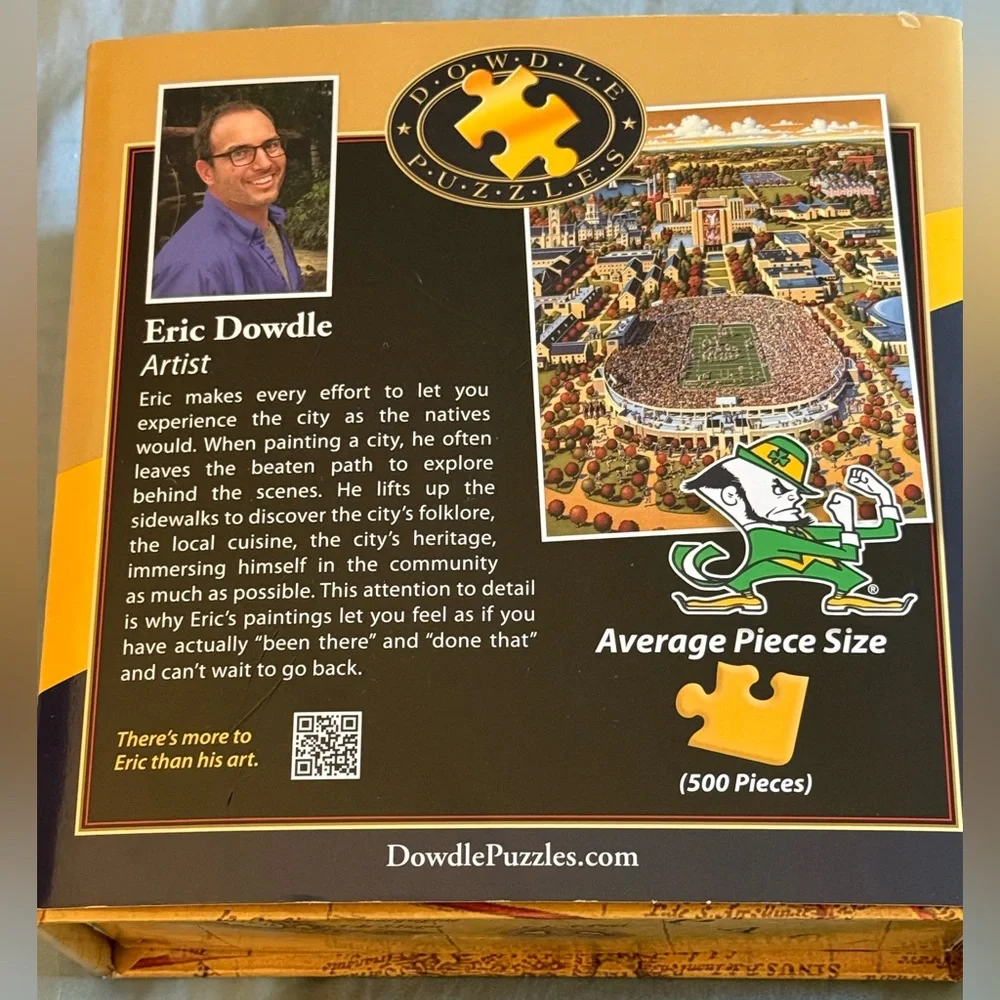 NIB Notre Dame Fighting Irish Eric Dowdle 500 Piece Jigsaw Puzzle - Picture 2 of 4